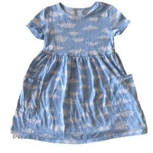 Wonder Nation Children’s Blue & White Cloud Pattern Dress Size XS (4-5)